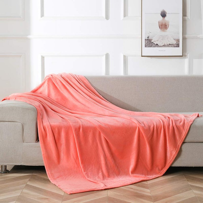 NANPIPER Throw Blanket Ultra Soft Thick Microplush Bed Blanket-All Season Premium Fluffy Microfiber Fleece Throw for Sofa Couch(Twin Size 65" x 80",Living Coral) - Image 4